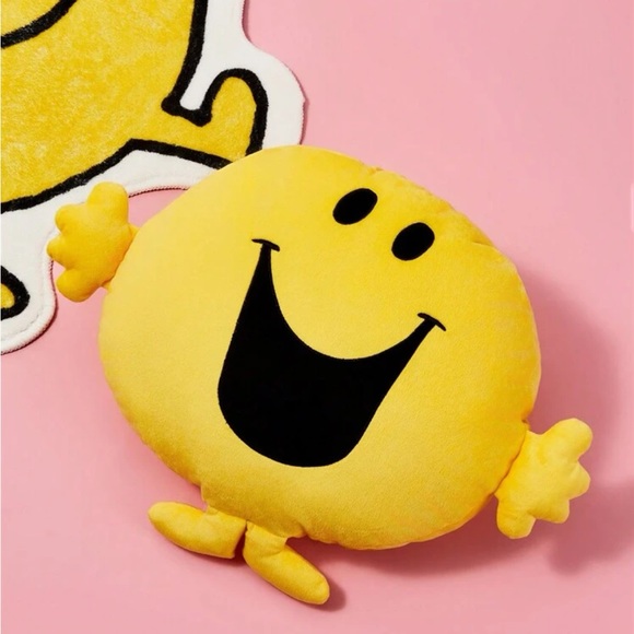 Mr Men Little Miss X Cute Cartoon Plush Yellow Decorative Pillow - Picture 2 of 5